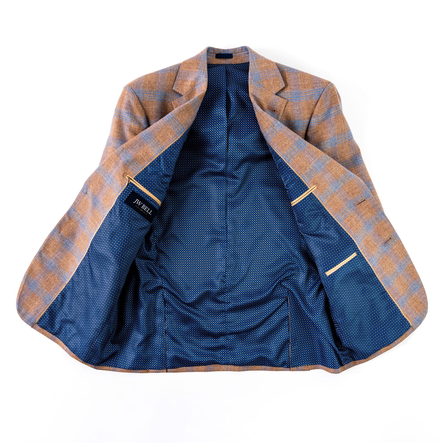 Clay Light Blue Windowpane Wool, Silk, and Linen Sport Coat