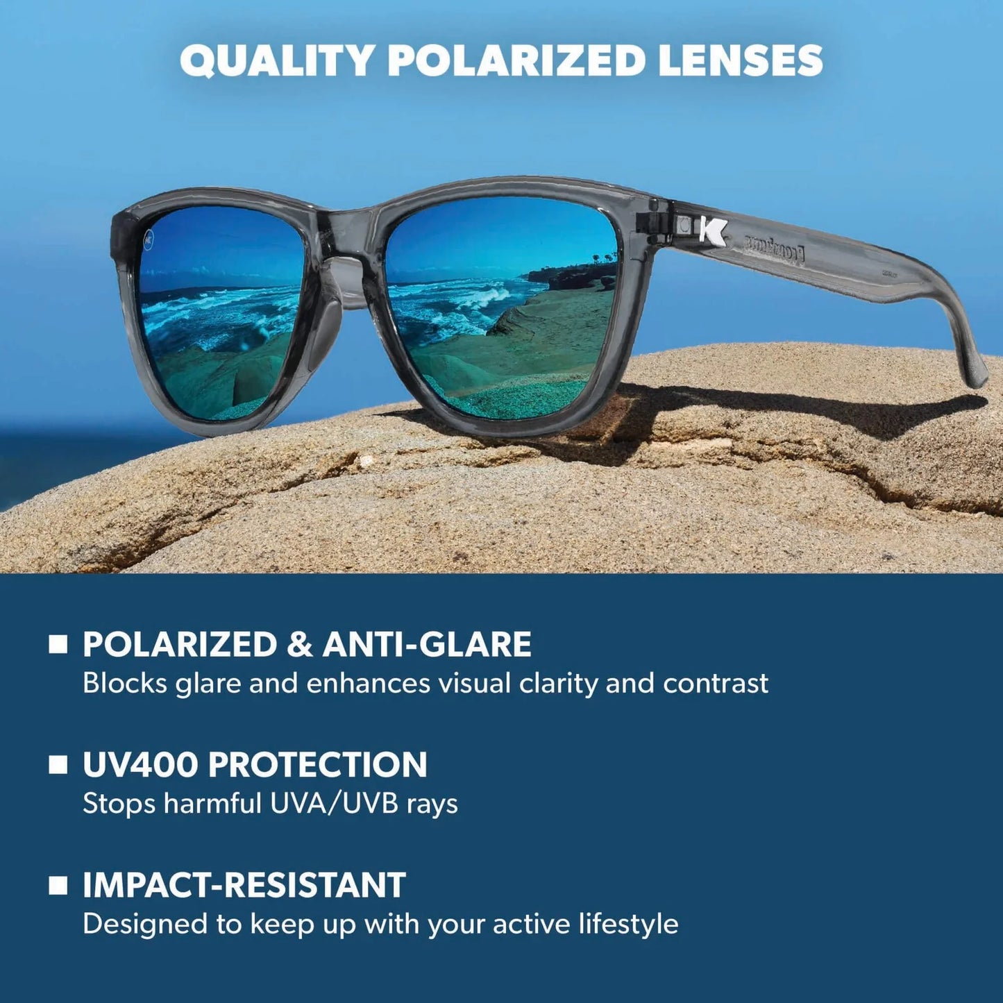 Knockaround Premiums Sport: Clear Grey/Aqua
