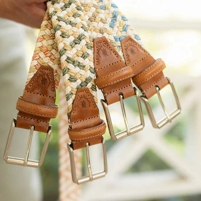 Como Braided Italian Linen and Elastic Belt by Martin Dingman