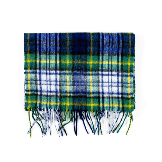 Lambswool Navy & Green Plaid Scarf