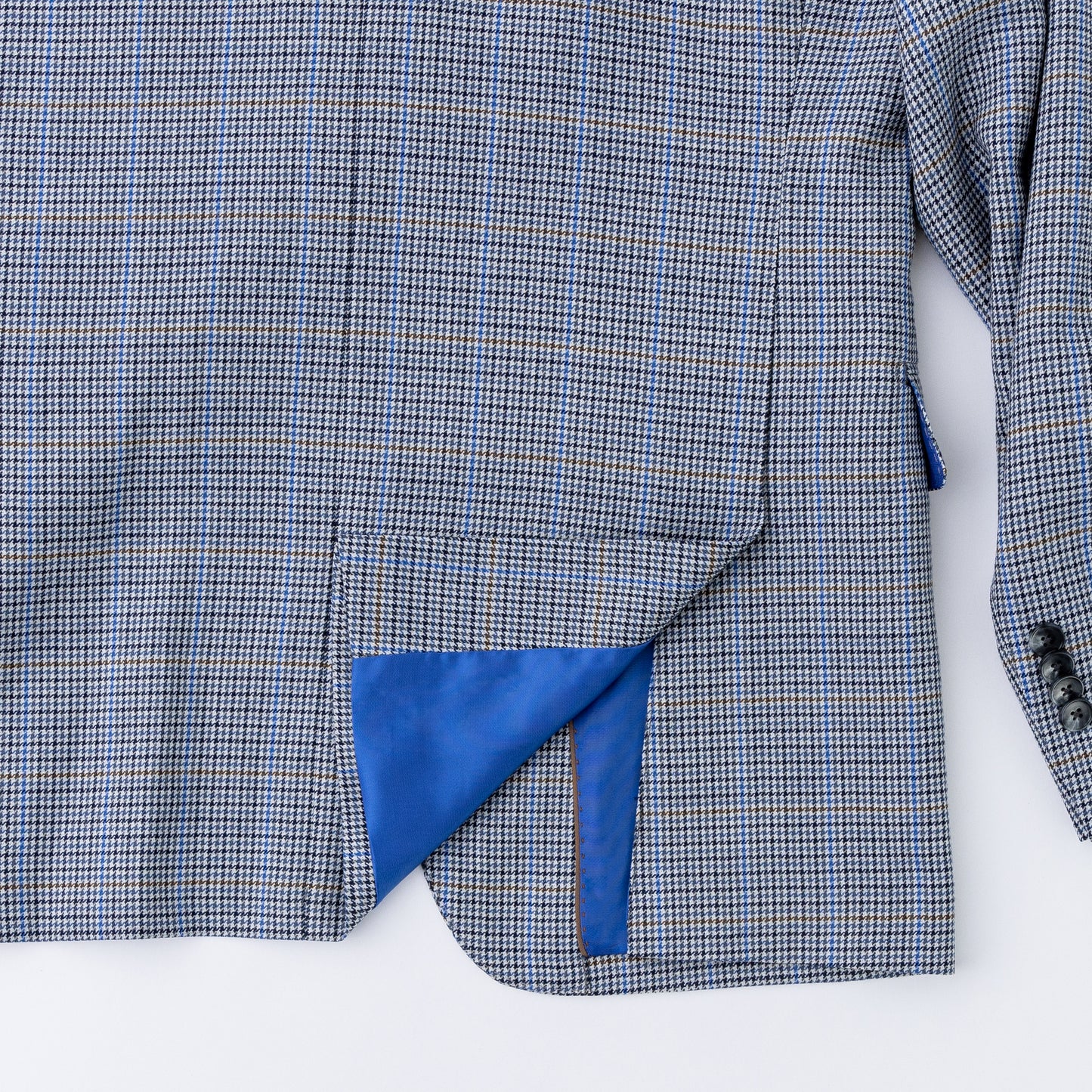 Blue-Grey Houndstooth Check Wool Sport Coat
