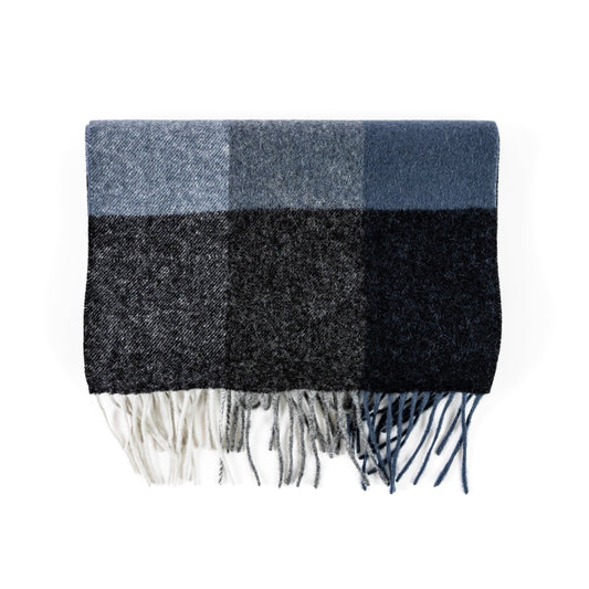 Lambswool Grey Plaid Scarf