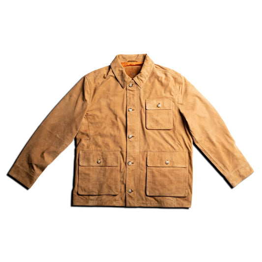Martin Dingman Greystone Lightweight Goat Suede Safari Jacket in British Tan