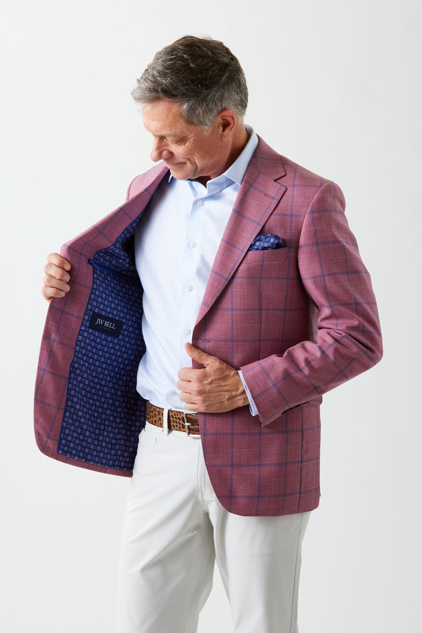 Rose Windowpane Wool Sport Coat