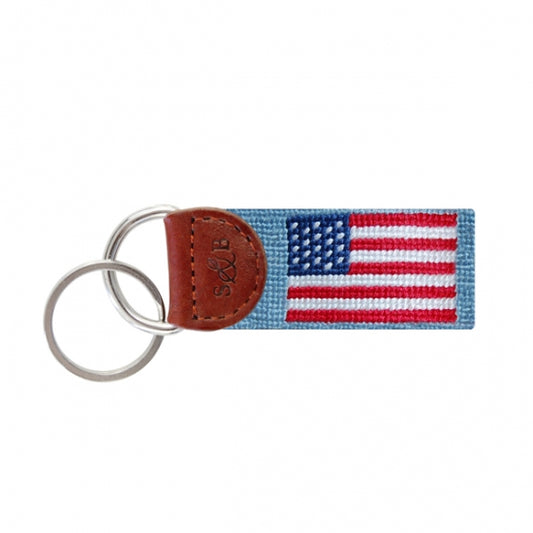 Smathers & Branson Key Fob - Antique Blue American Flag