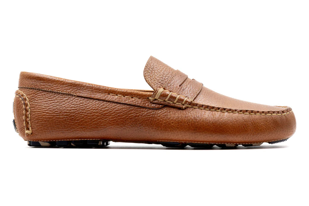 Monte Carlo Water Buffalo Pebble Grain  Penny Loafers by Martin Dingman