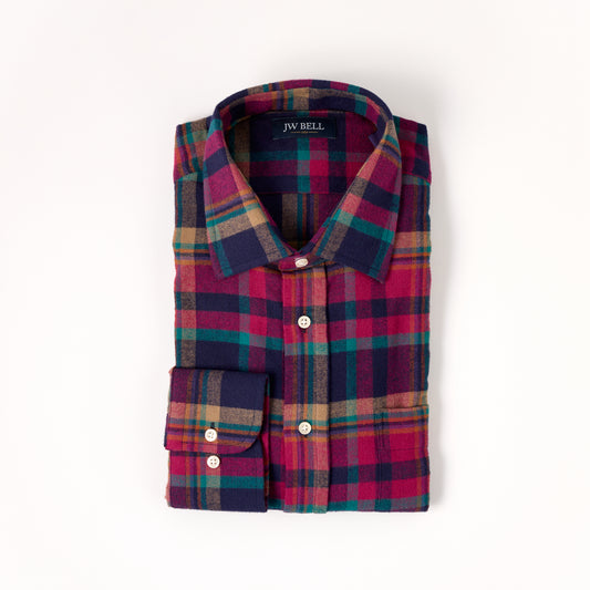 1929 Luxe Cotton Long-Sleeve Sport Shirt Spread Collar