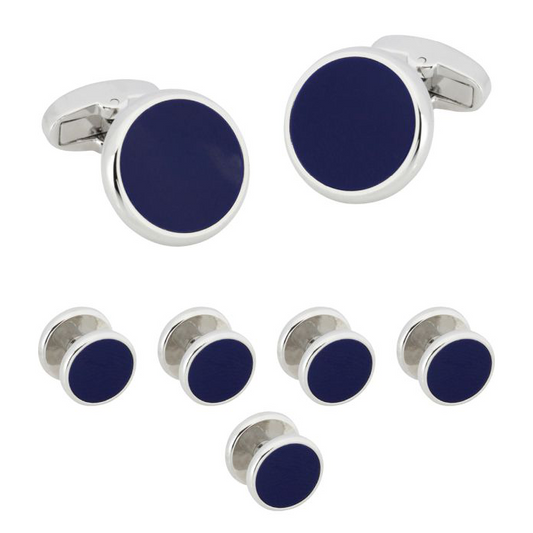 Round Sodalite Silver Stud Set