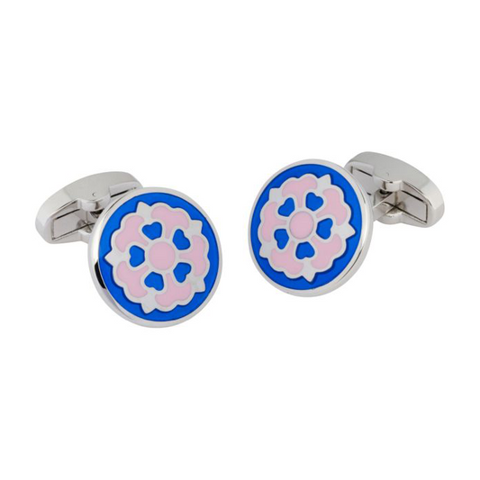 Blue & Pink Medallion Cufflinks