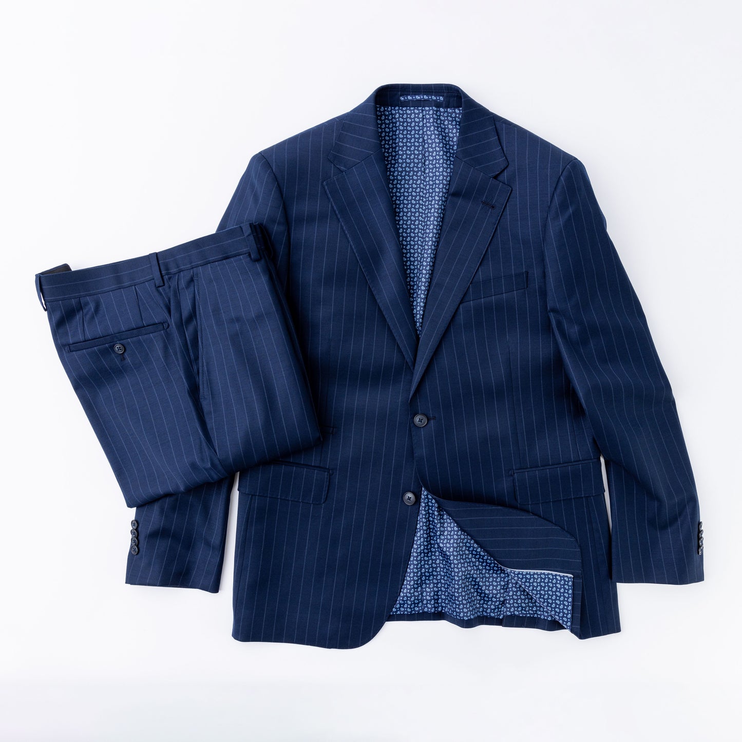 Wool Motion Suit - Navy Pinstripe