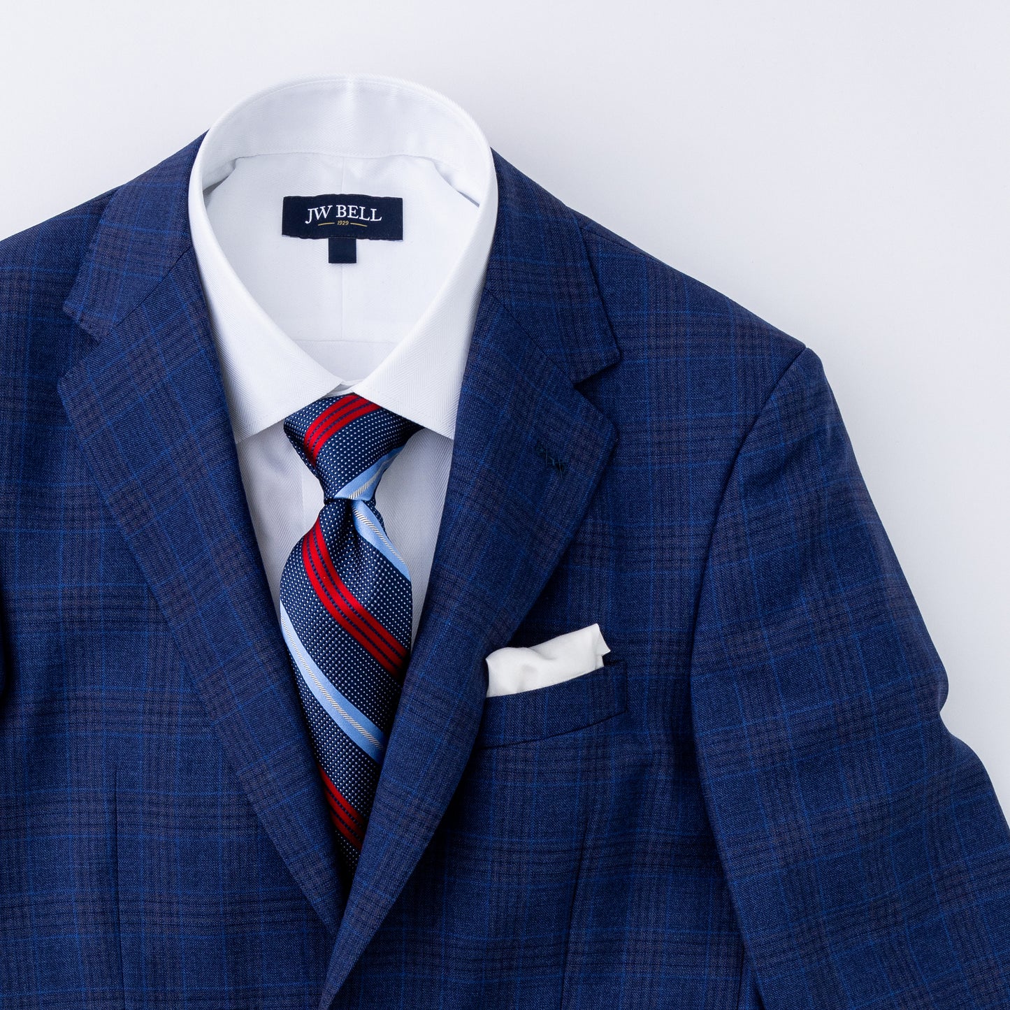 Navy Plaid Wool Sport Coat