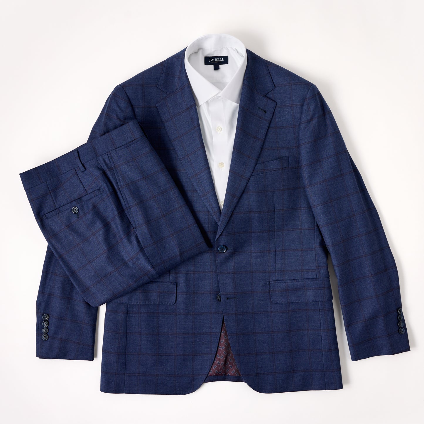 Wool Motion Suit - Navy Shadow Windowpane