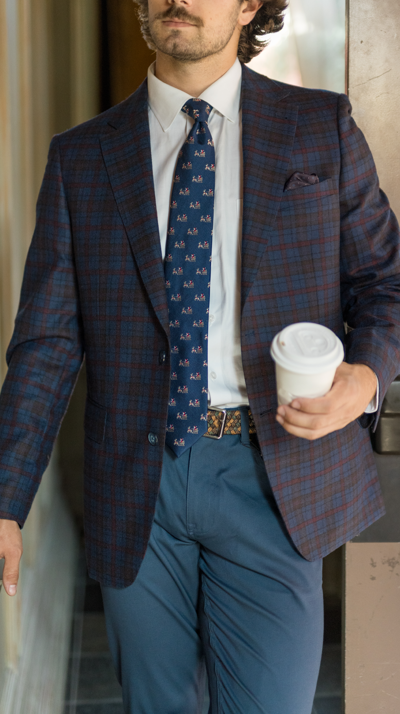 Navy and Red Plaid Sport Coat