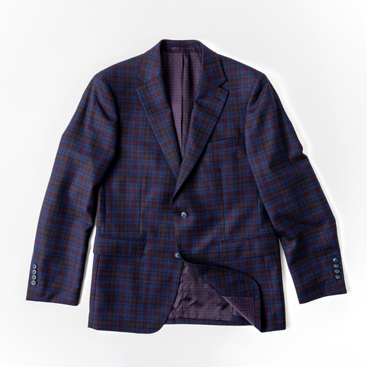 Navy and Red Plaid Sport Coat