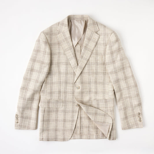 Guabello Oatmeal Plaid Sport Coat