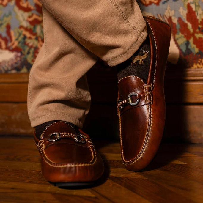 Old Row Saddle Leather Horse Bit Driving Loafers by Martin Dingman