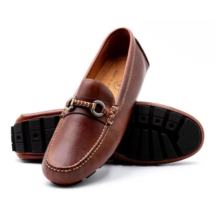 Old Row Saddle Leather Horse Bit Driving Loafers by Martin Dingman