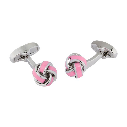 Pink & Silver Knot Cufflinks