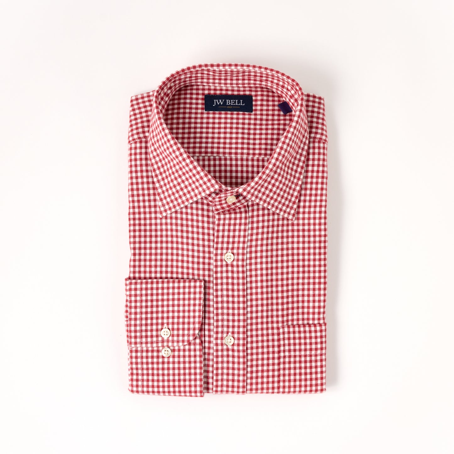 1929 Luxe Cotton Long-Sleeve Sport Shirt Spread Collar