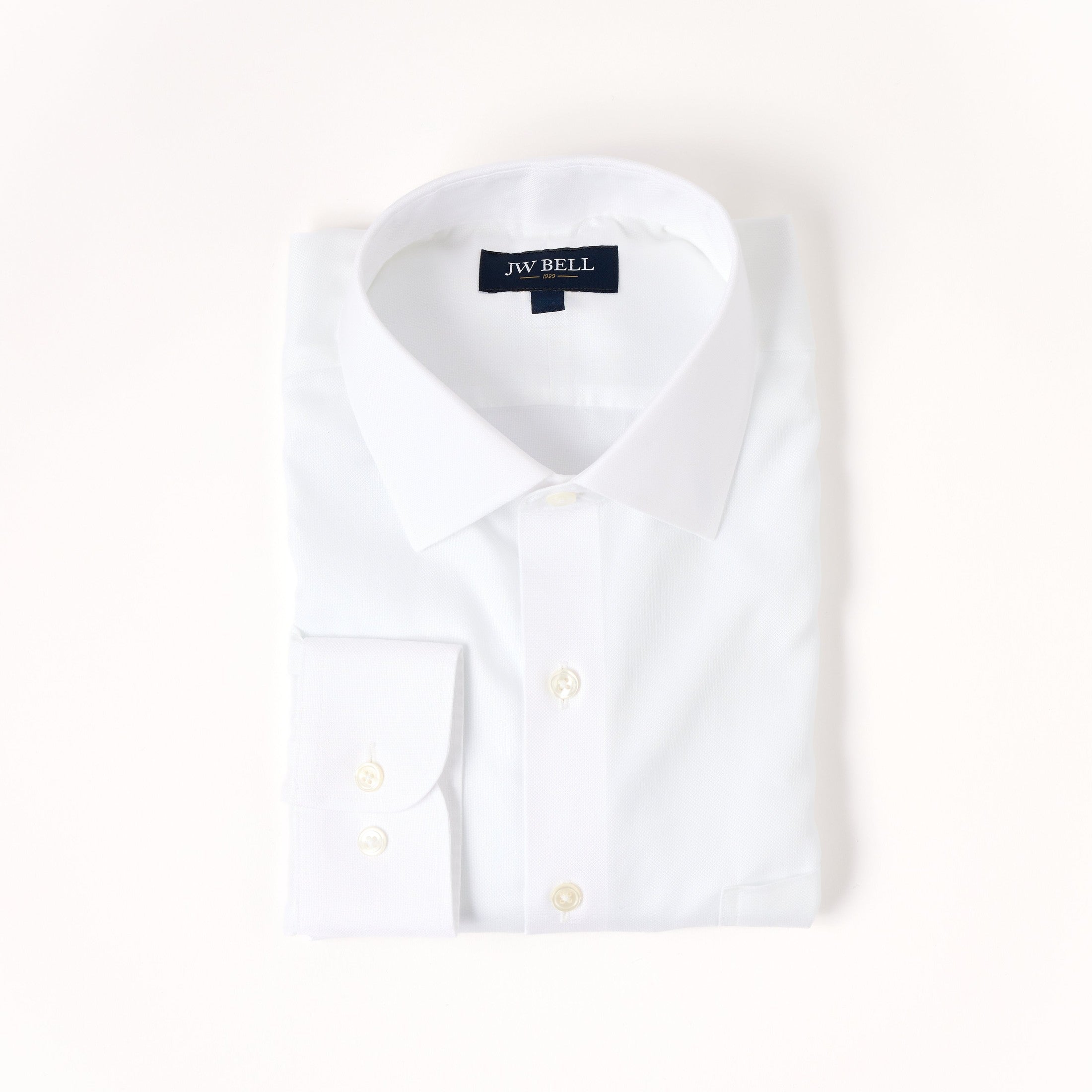 White Royal Oxford spread collar dress shirt