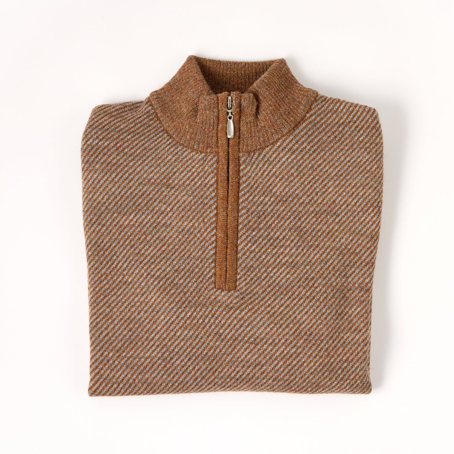Royal Alpaca 1/2 Zip Mock Diagonal Jacquard Sweater