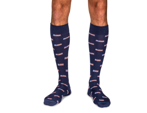 Boardroom Socks - American Flag Navy Cotton Over the Calf