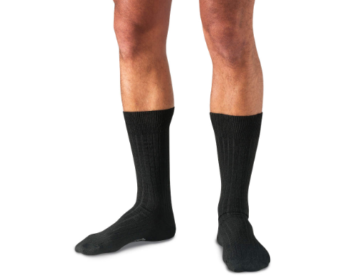 Boardroom Socks - Black Merino Wool Mid Calf