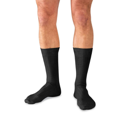 Boardroom Socks - Black Pima Cotton Mid Calf