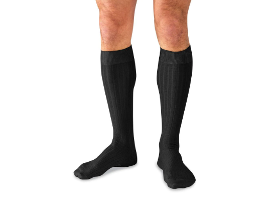 Boardroom Socks - Black Pima Cotton Over the Calf