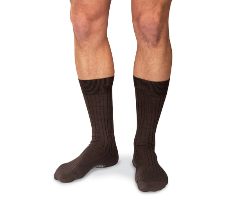 Boardroom Socks - Brown Pima Cotton Mid Calf