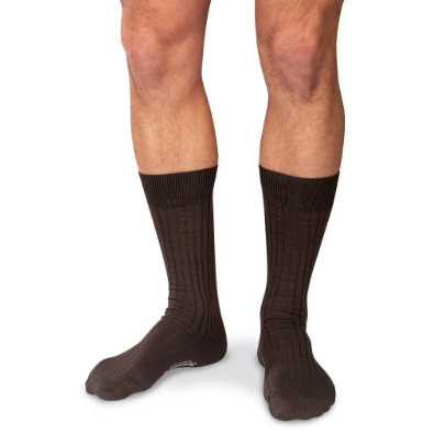 Boardroom Socks - Brown Pima Cotton Mid Calf