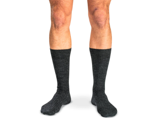 Boardroom Socks - Charcoal Merino Wool Mid Calf