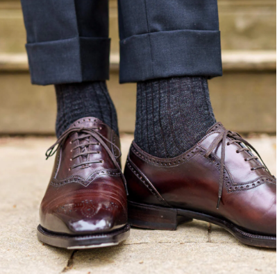 Boardroom Socks - Charcoal Merino Wool Over the Calf