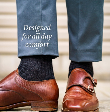 Boardroom Socks - Charcoal Merino Wool Over the Calf