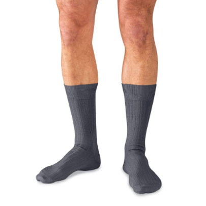 Boardroom Socks - Grey Pima Cotton Mid Calf