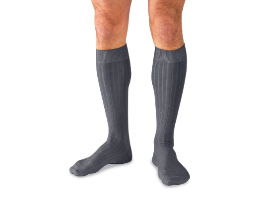 Boardroom Socks - Grey Pima Cotton Over the Calf