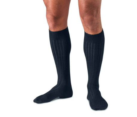 Boardroom Socks - Navy Merino Wool Over the Calf