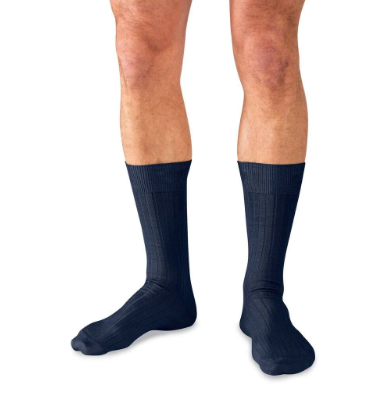 Boardroom Socks - Navy Pima Cotton Mid Calf