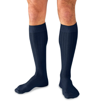 Boardroom Socks - Navy Pima Cotton Over the Calf