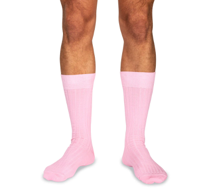 Boardroom Socks - Pink Merino Wool Mid Calf