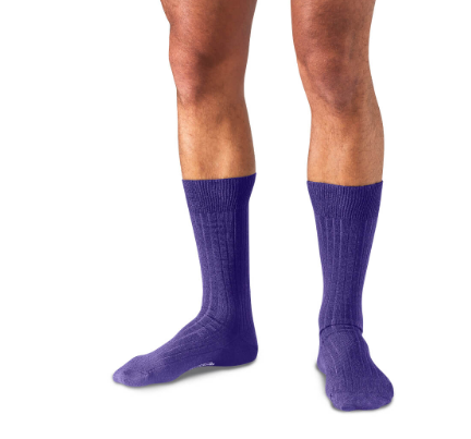 Boardroom Socks - Purple Merino Wool Mid Calf Dress Socks