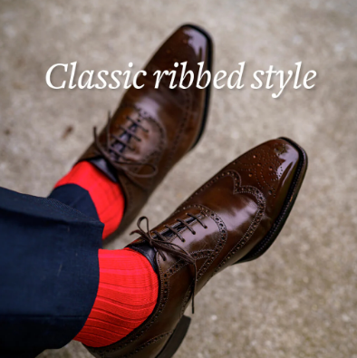 Boardroom Socks - Red Merino Wool Mid Calf Dress Socks