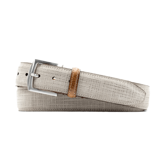 Countryaire Linen Print Nubuck Leather Belt by Martin Dingman