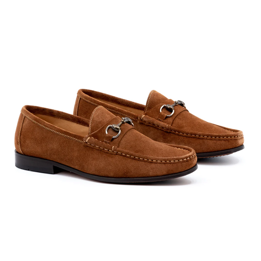 Addison Dress Water Repellent Suede Leather Horse Bit Loafers by Martin Dingman