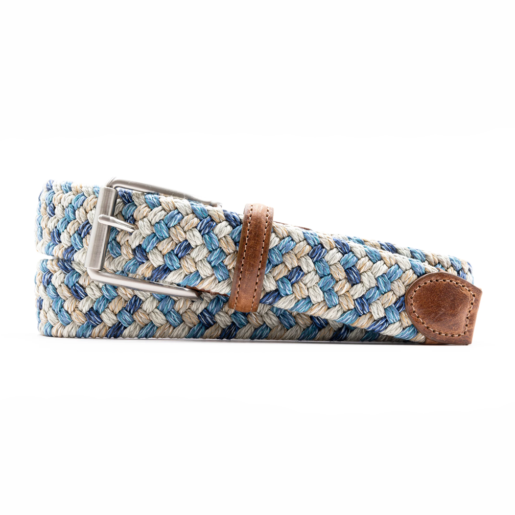 Como Braided Italian Leather and Elastic Belt by Martin Dingman