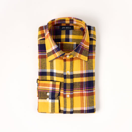 1929 Luxe Cotton Long-Sleeve Sport Shirt Spread Collar