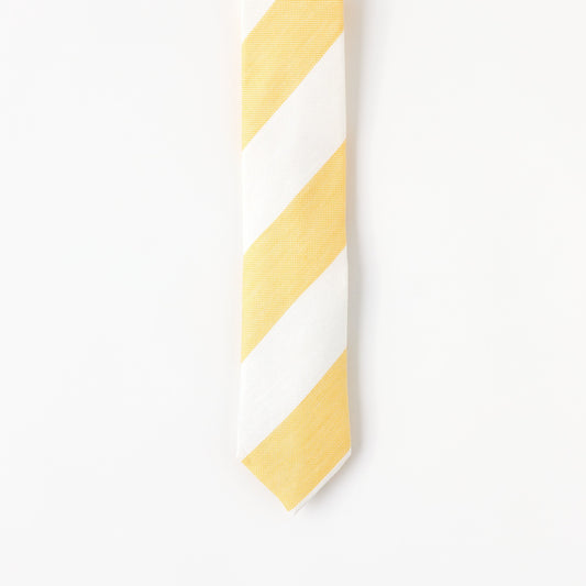 1929 British Luxe Wide Bold Stripe Silk and Linen Tie